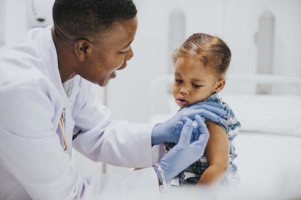 Child getting immunized