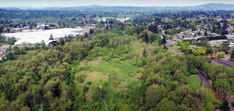 aerial view of 3-creeks natural area