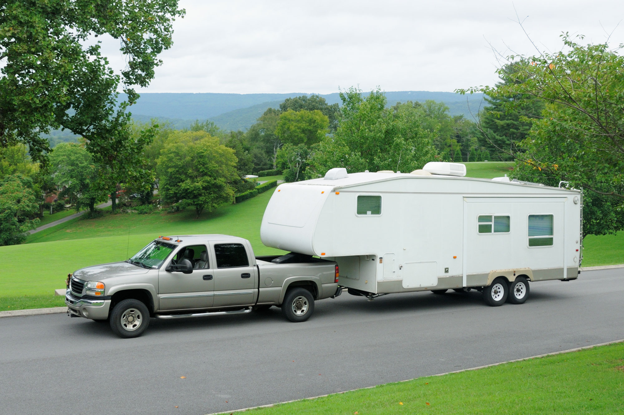 truck pulling a trailer