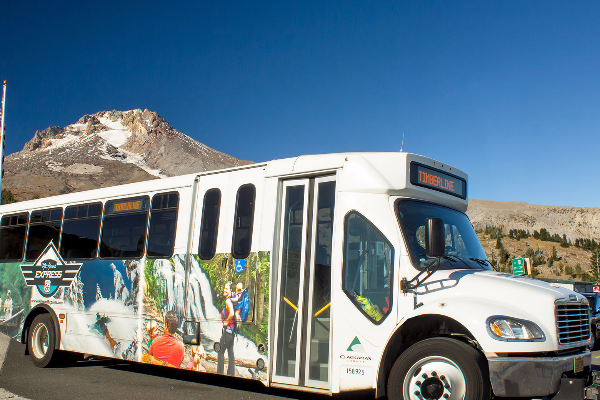 Mt. Hood Express in front of mt. Hood