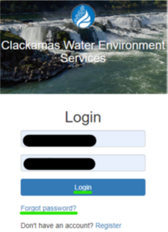 login screen