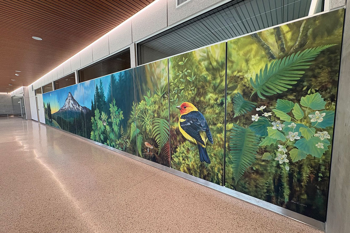 Main lobby mural of nature