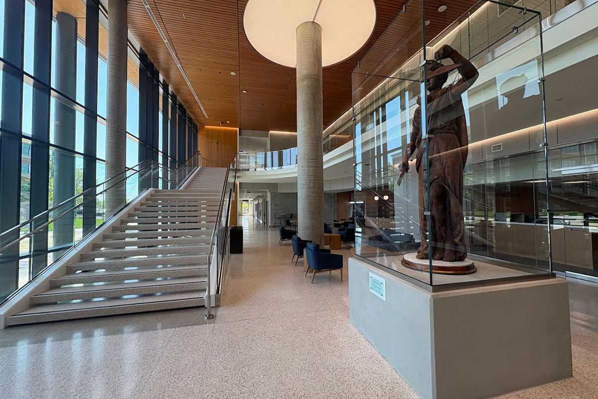 Lady Justice statue in the lobby