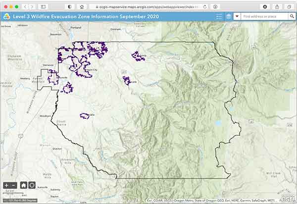 Clackamas Fire Evacuation Map 2399