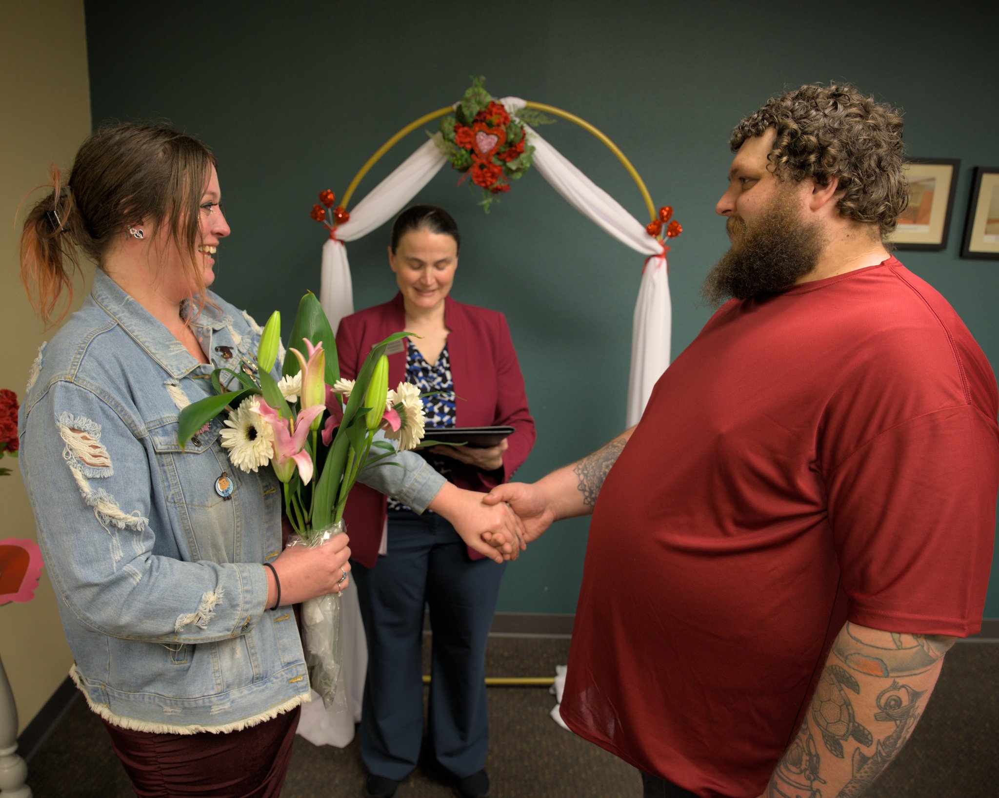 The County Clerk officiated 15 weddings on Valentines Day.