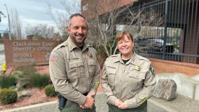 CCSO Capt. Michael Copenhaver with Sheriff Brandenburg