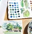 Watercolor landscape painting