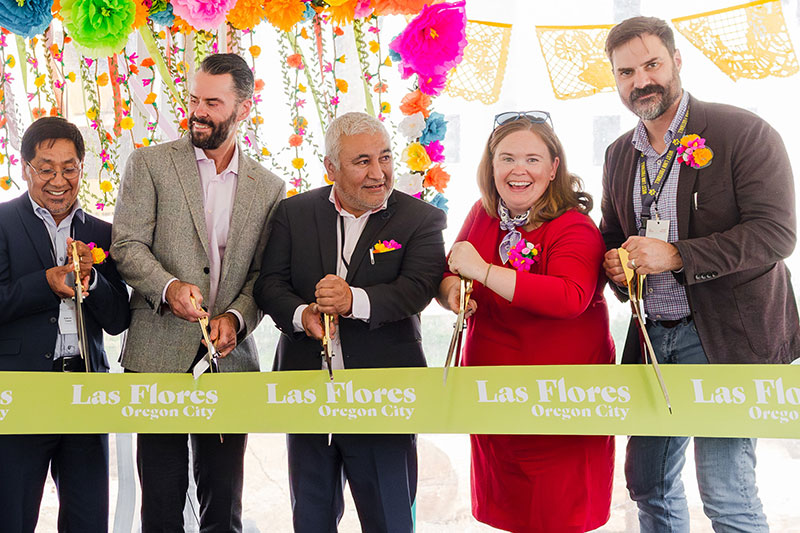 Las Flores grand opening ribbon cutting