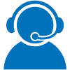 Icon of person on phone headset