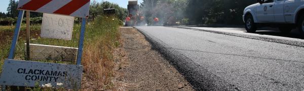 Construction on a road