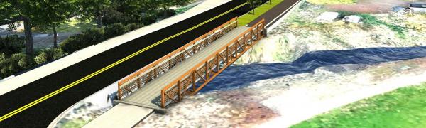 Proposed pedestrian bridge along Johnson Creek Crossing