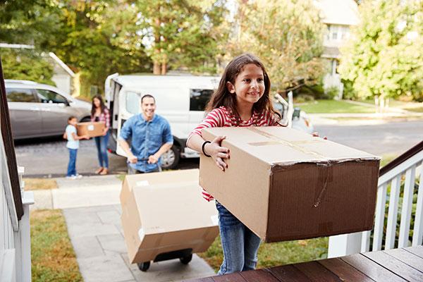 Family moving into housing