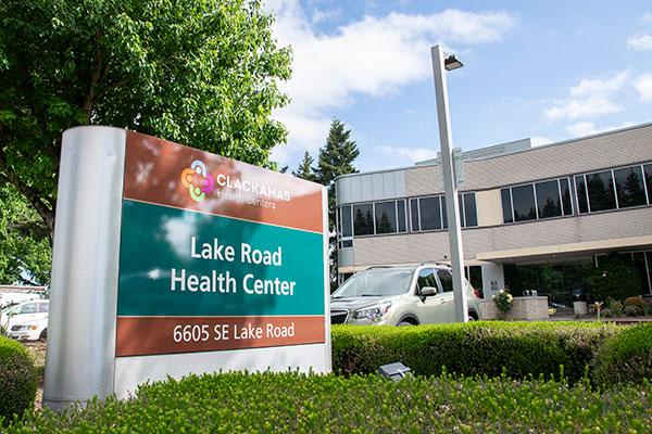 Lake Road Health Center sign in front of the building